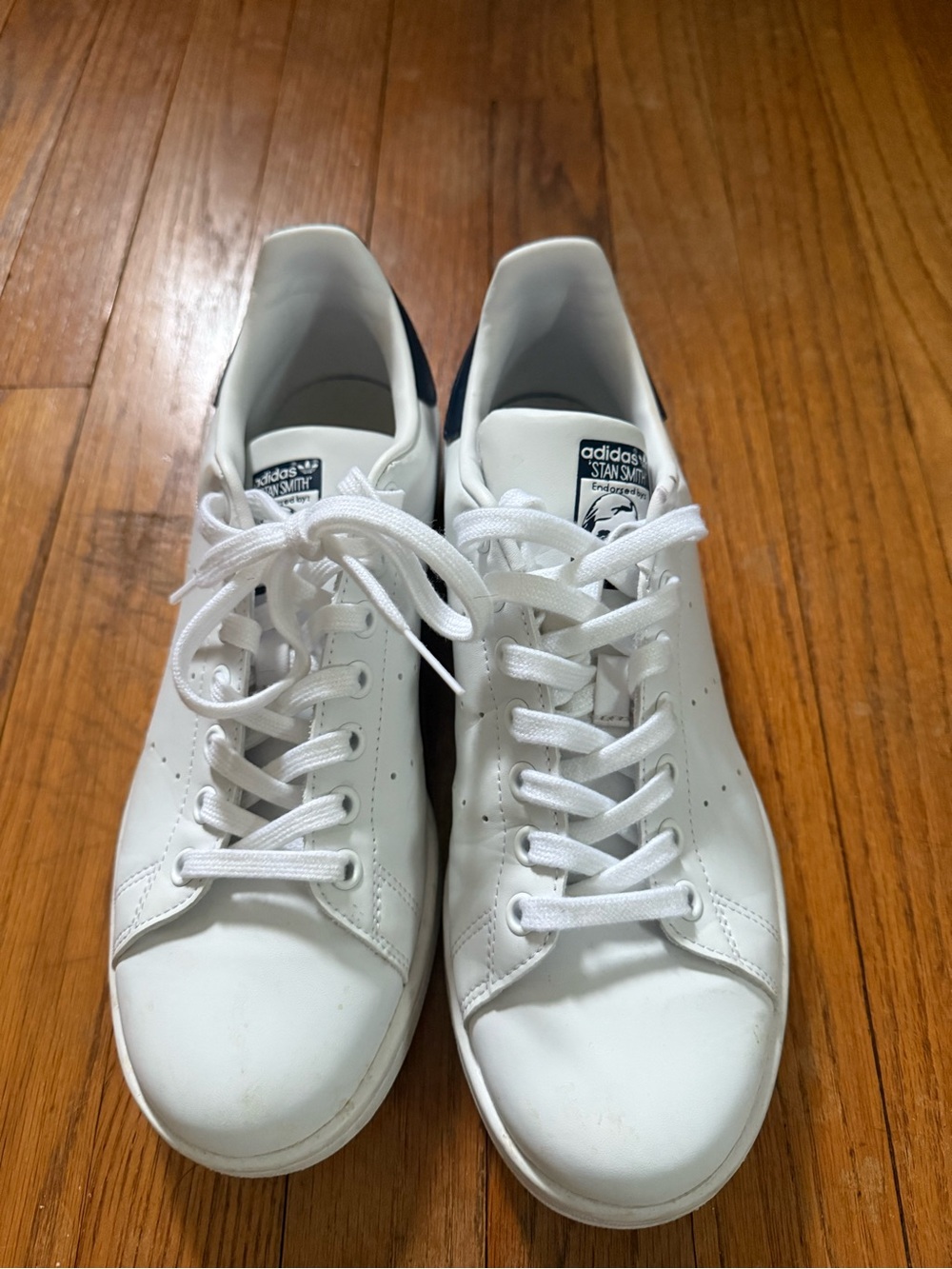 Adidas Stan Smith White & navy blue Sneakers (US Size 8 men’s)